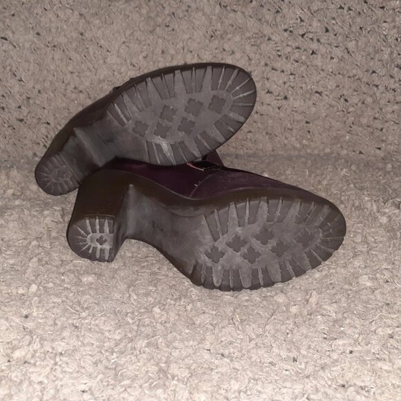 MAUD FRIZON-Deep Purple Leather/Patent-Rubber Heels-Loafers-Sz 38-Excellent - Picture 8 of 8